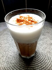 coffee morning, latte with cinnamon