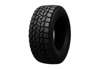 All terrain tire for off road vehicle driving isolated