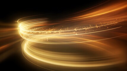 Abstract Golden Light Trails Streaks Motion Effect Background Vibrant Energy Flow, ai-generated