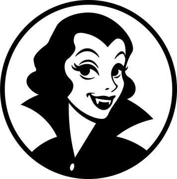 Vintage 1930s Style Vampiress Logo Badge