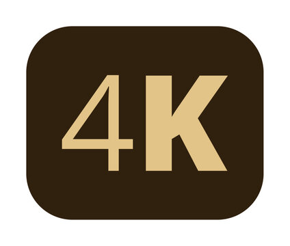4k display icon in bold brown and beige colors.