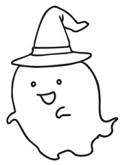 ハロウィンのお化け_線画