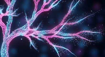 Digital Neurology Abstract Digital Tree of Technology and Neural Network Concepts