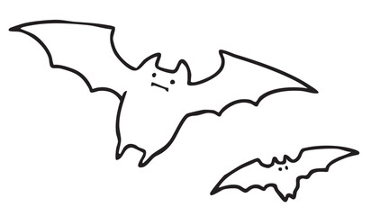 ハロウィンのコウモリ_線画