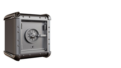 Fototapeta premium 3D Render of Metallic Safe with Combination Lock
