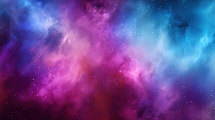 Naklejka premium Colorful Pink Purple Blue Nebula With Stars