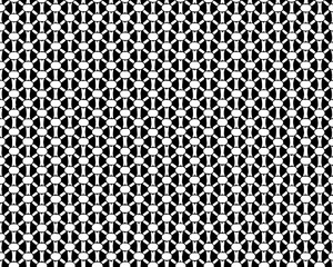 Seamless black and white geometric pattern with interconnected circles