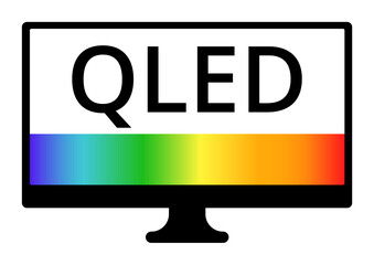 Qled display with vibrant color spectrum on screen technology.