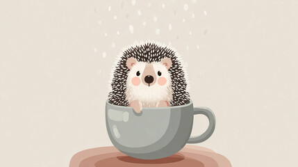 ハリネズミのぬいぐるみ / Hedgehog Plush in Coffee Cup