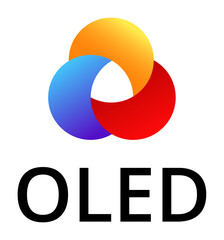 Vibrant oled logo featuring interlocking circles in multiple colors.