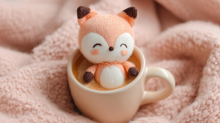 キツネのぬいぐるみ / Fox Plush in Coffee Cup