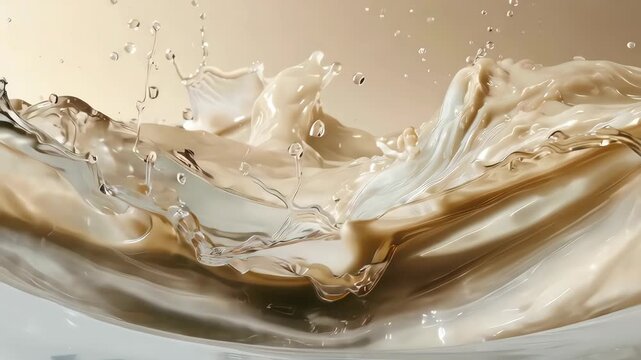 液体が激しく揺れ続けている映像