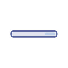 Modern progress bar indicator with smooth rounded edges for digital interfaces and loading processes, conveying forward momentum and completion