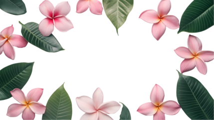 Beautiful plumeria flower showcases delicate pink Isolated transparent on white background