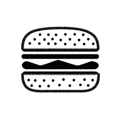 Stylized hamburger icon with black dots isolated on transparent background