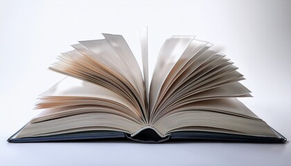 Fototapeta premium open book on white background on a white background indicating study or research generative ai