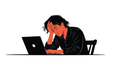 Stressed worker struggling with burnout