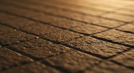 Obraz premium Stone pavement texture in warm sunlight