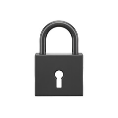 Naklejka premium Sleek Gray Padlock on Black Background