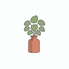 Vector of a plant in a small vase