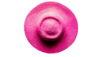 A pink hat with a pink ribbon Isolated transparent on white background