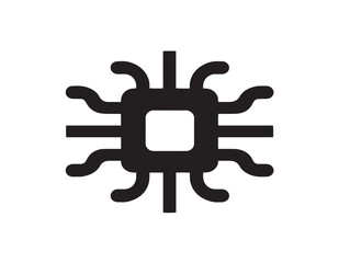 Technology silhouette icon vector illustration solid black symbol for digital future