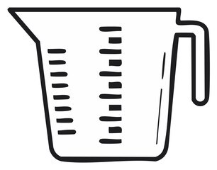 Hand drawn measuring cup illustration for kitchen baking and cooking needs