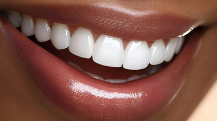 Close Up Smile Showing Perfect White Teeth