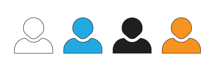 Half-body person icon set. Simple element illustration. Half-body person Vector icon