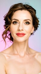 Woman with elegant updo and makeup