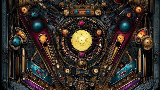 Vintage pinball machine detail
