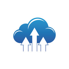 Cloud Data Transfer Ascending Arrows Symbolizing Digital Growth and Connectivity