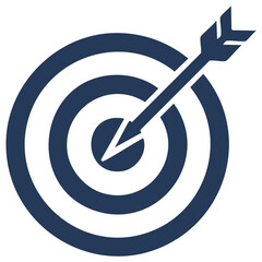 Target with arrow hitting bullseye, concept for success and accuracy