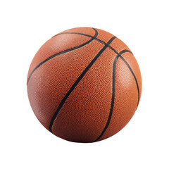Fototapeta premium Orange basketball with black lines on a black background sport, Isolated On Black Background, Png Transparent Background, Cut Out