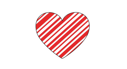 Red and white striped heart for valentines day