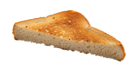 A single slice of goldenbrown toast, perfectly toasted and ready to be enjoyed, isolated on transparent background a simple yet satisfying breakfast staple