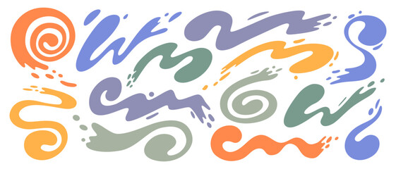 wavy lines. Vector illustrations for social media design, animations, text backgrounds, highlights, headlines, advertising.