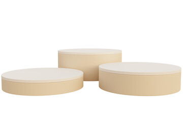 Beige podium for promoting various products. For displaying fashion products, premium cosmetics. 3D illustration.