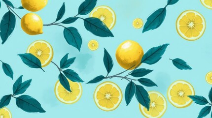 seamless pattern with autumn leaves