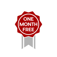 First month free sign icon isolated on white background