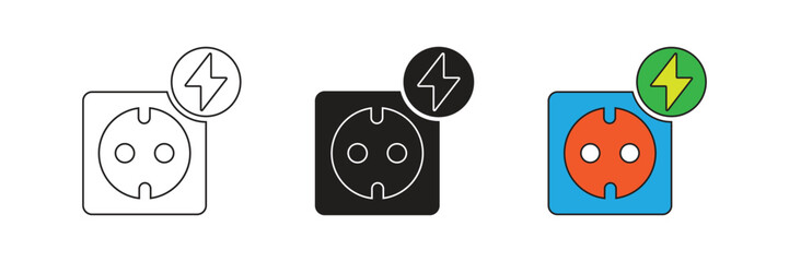 Electrical socket vector icon. Simple element illustration. Electrical socket icon