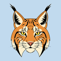 Obraz premium A stylized illustration of a lynx's head, showcasing its facial features with sharp details.