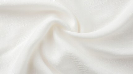 Obraz premium The white linen fabric features soft wrinkles and a natural textile aesthetic, making it ideal for designs, decorations, or textile-related projects that require a gentle, natural look.