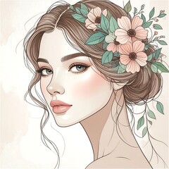 Woman with floral headpiece (1)