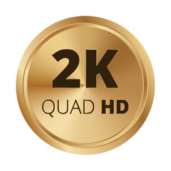 2k quad hd gold emblem for high-resolution display technology.