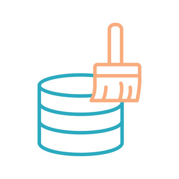 Data Cleansing Outline bold Vector Icon which can be easily modified or Edited 
