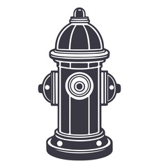 Fire Hydrant Icon – Stylized Urban Safety Symbol in Monochrome Vector