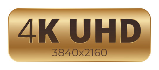 4k uhd resolution symbol with 3840x2160 dimensions.