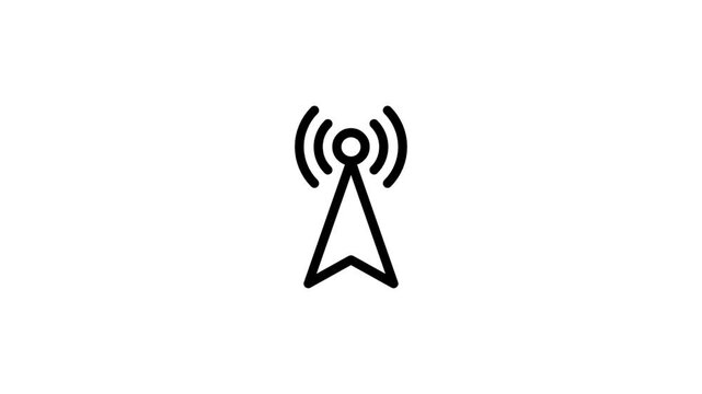 Antenna icon animation. Network animation. Icon animation.
