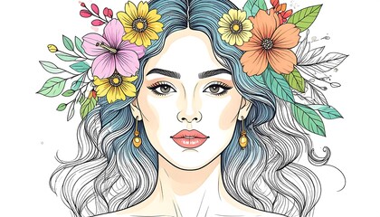 Woman with floral headpiece